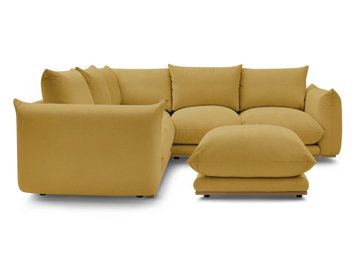 Bobochic Ernest Ecksofa mit Pouf Stoff Gelb