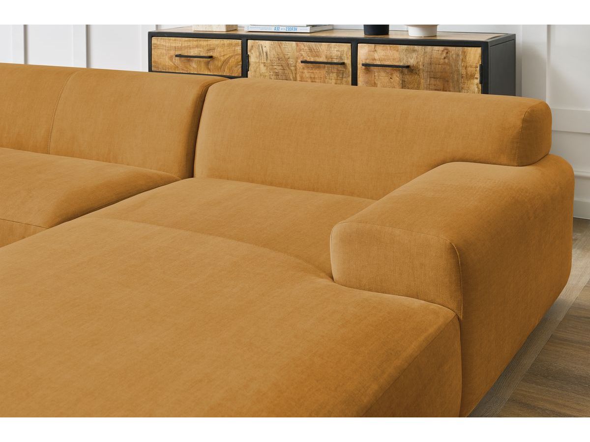 Bobochic Lavena Wohnlandschaft 359 × 220 cm Samt Gelb Ecke rechts