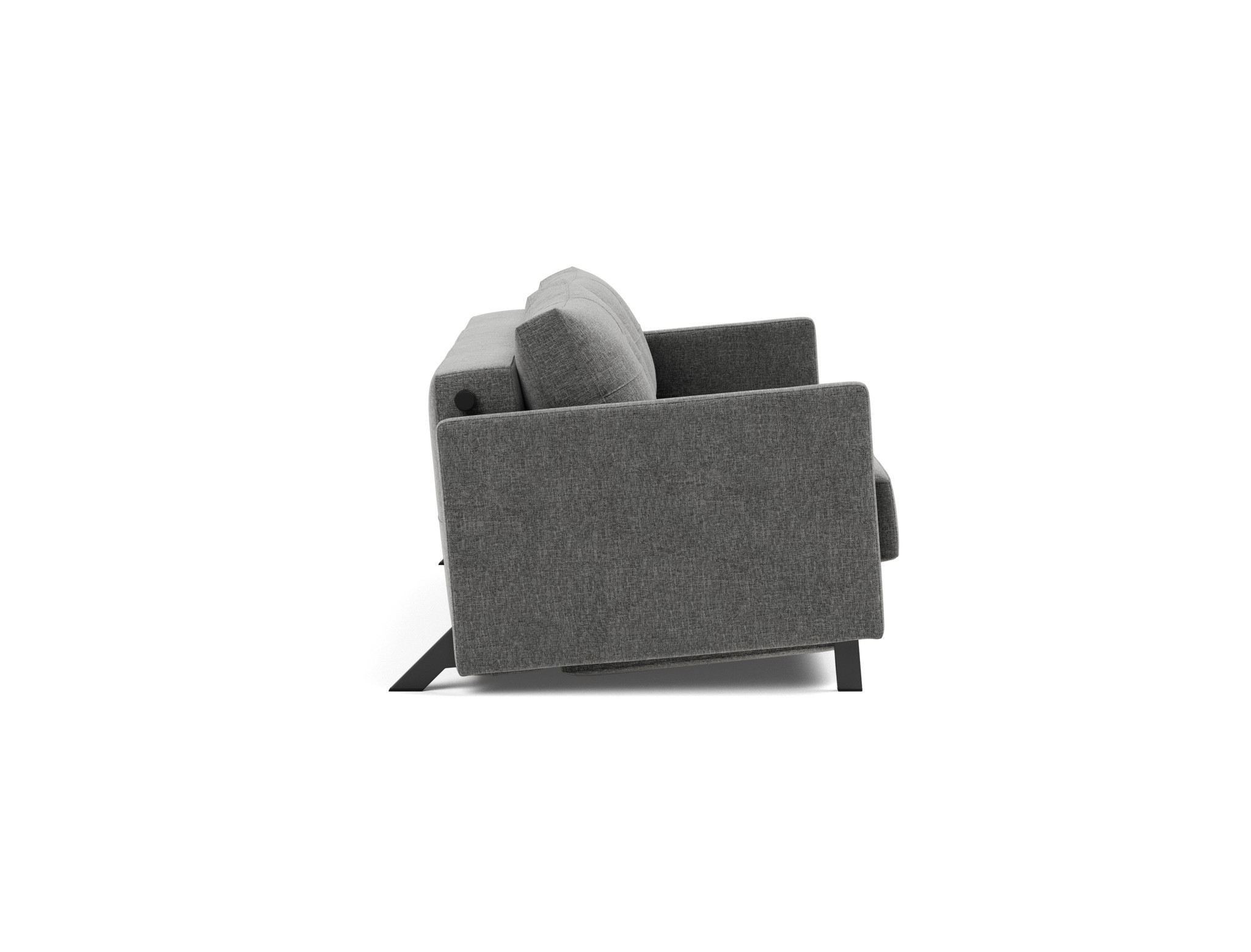 Schlafsofa Cubed mit Armlehnen 160 Strukturierter Stoff Twist 563-Charcoal
