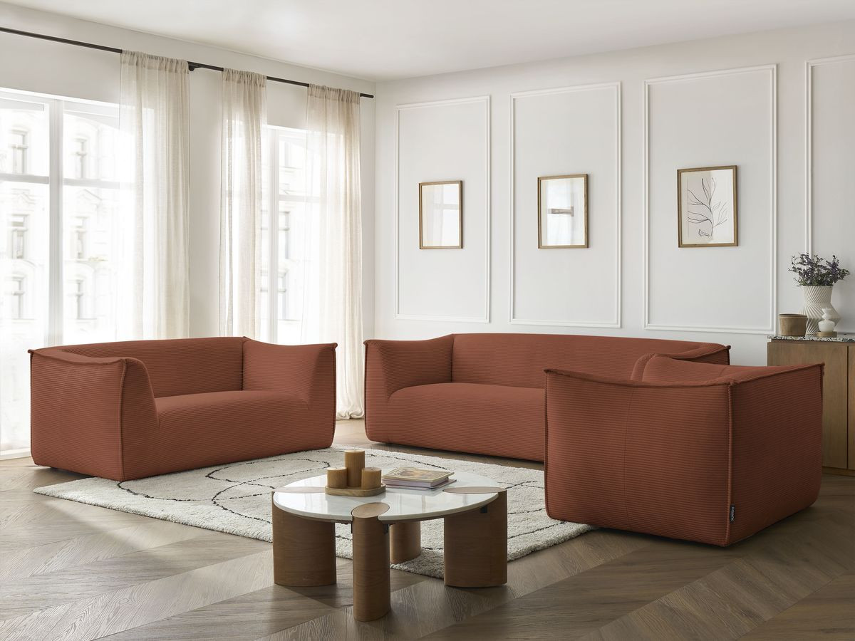 Bobochic Giorgia Sofa 5-Sitzer 534 × 100 cm Cordsamt Orange