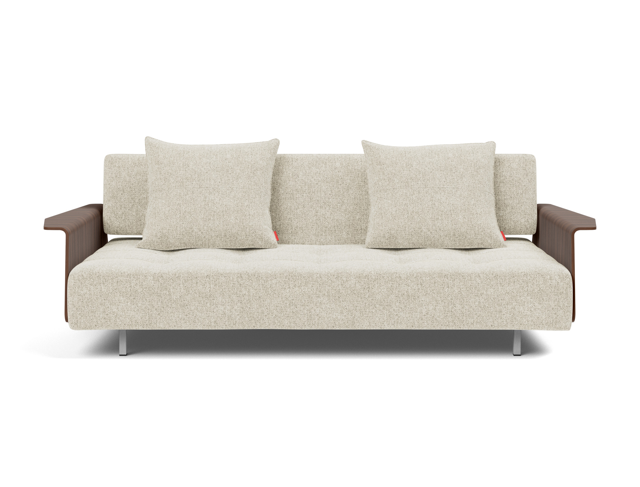 Schlafsofa Long Horn D.E.L. mit Armlehnen Strukturierter Stoff Taura 357-Off-White