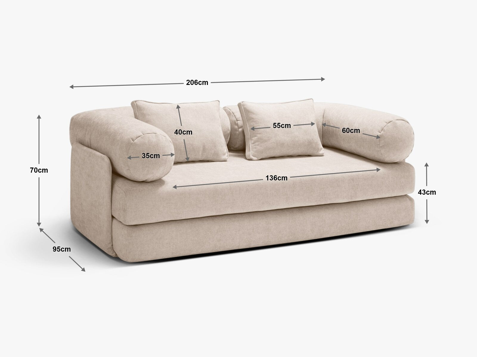 Micadoni Sofa Dreamy 3-Sitzer mit Schlaffunktion Samt Salvador Grün