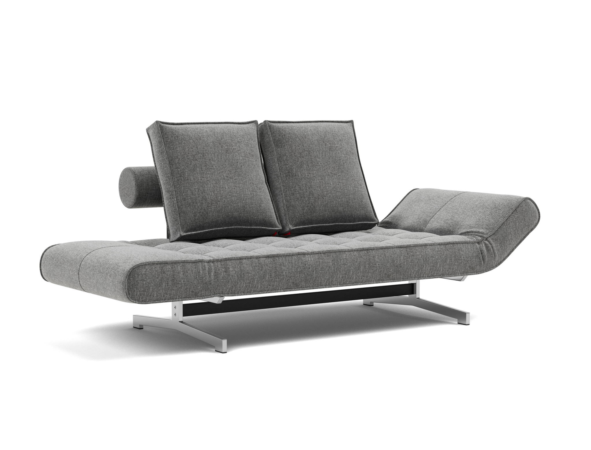 Tagesbett Ghia Strukturierter Stoff Twist 563-Charcoal Beine Chrom