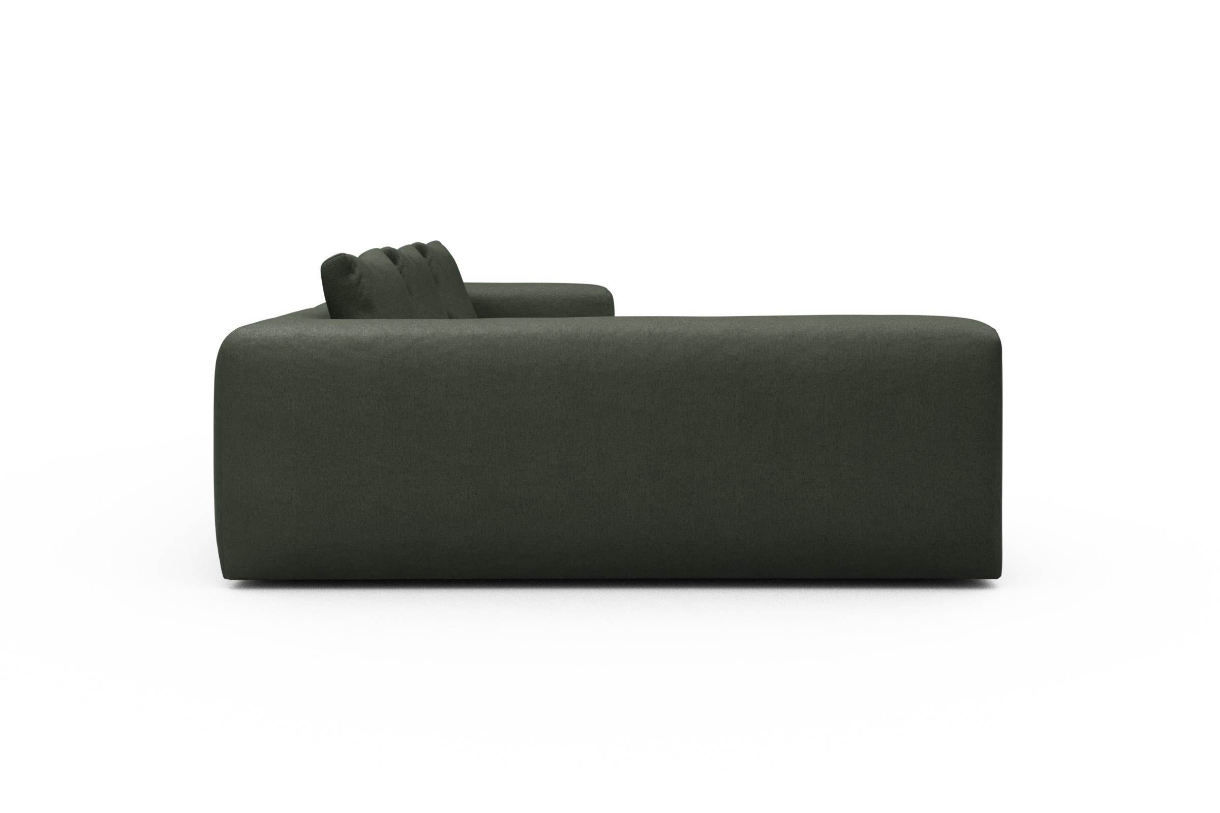 Ecksofa Fred 2x 2,5-Sitzer links offen Denari-Forest-Green