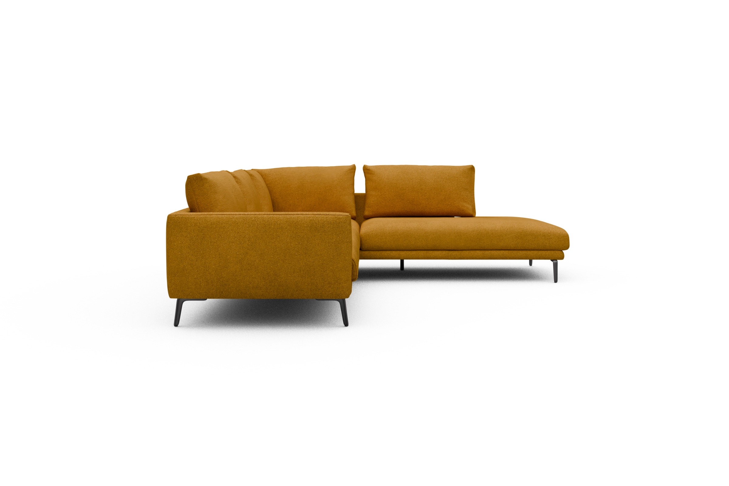 Ecksofa Karl Relax-Ecke rechts mit 2,5-Sitzer Boucle-Ochre