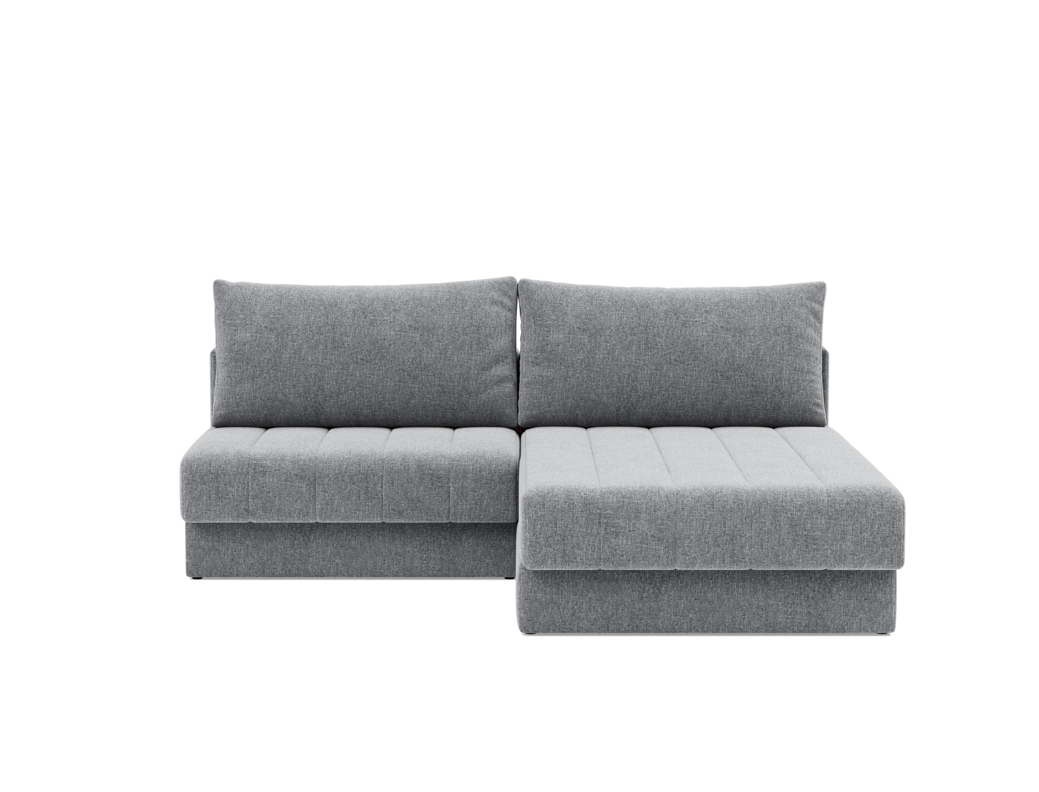 Schlafsofa Akello mit Chaiselongue Strukturierter Stoff Twist 565-Granite