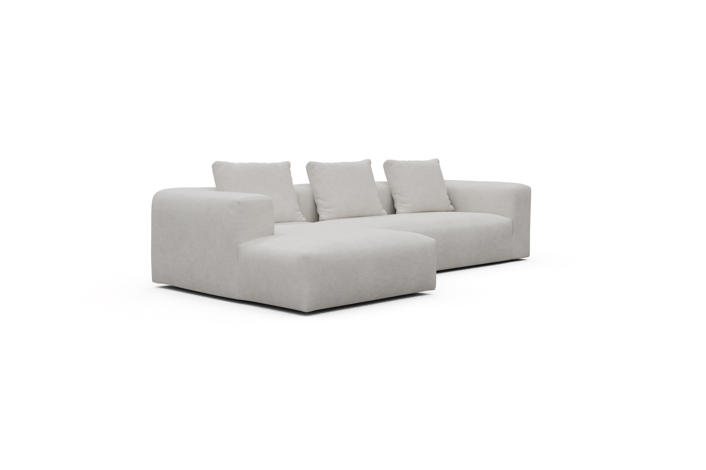 Ecksofa Fred Chaiselongue links mit 2,5-Sitzer Vivus-Dusty-Off-White