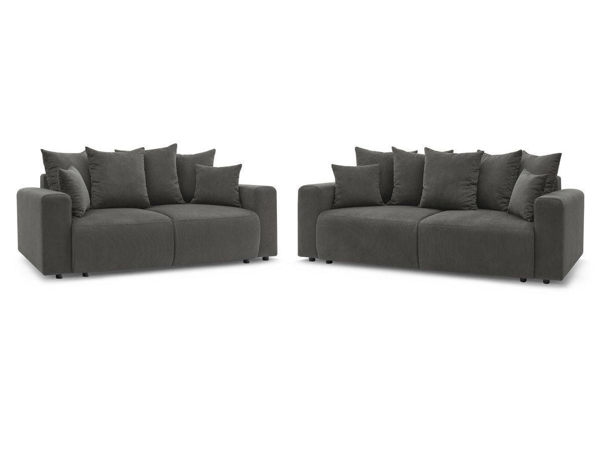 Bobochic Envy Sofa 5-Sitzer Cordsamt Dunkelgrau
