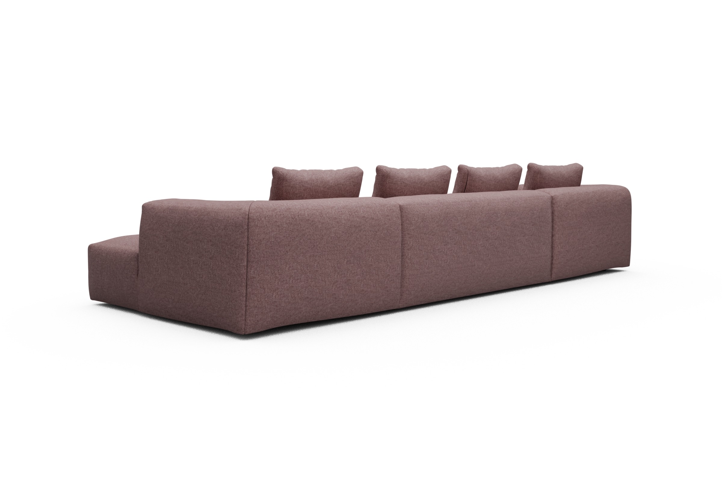 Wohnlandschaft Fred mit 2-Sitzer und Chaiselongue beidseitig Sama-Flamingo