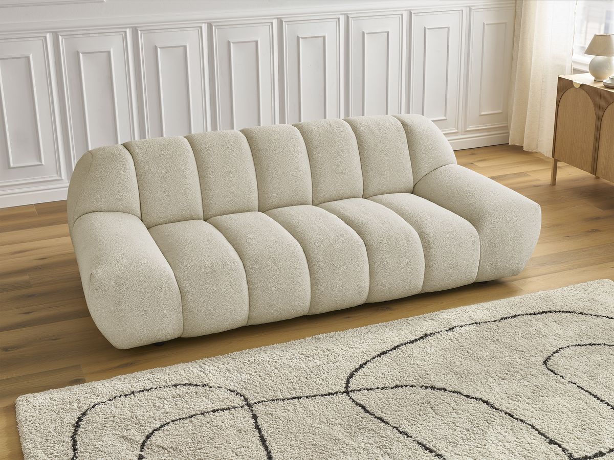 Bobochic Hayden Sofa 2-Sitzer Bouclé-Stoff Beige