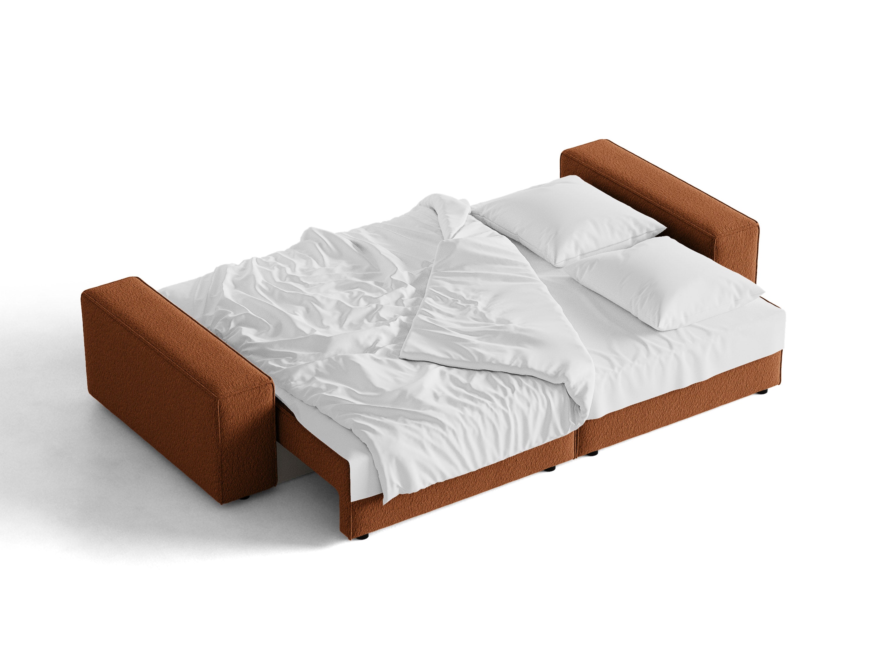 Micadoni Schlafsofa Jodie 3-Sitzer Boucle Baloo Terrakotta