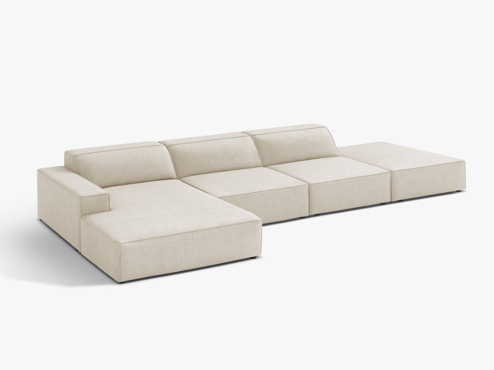 Micadoni Ecksofa Jodie 5-Sitzer Links Boucle Baloo Beige