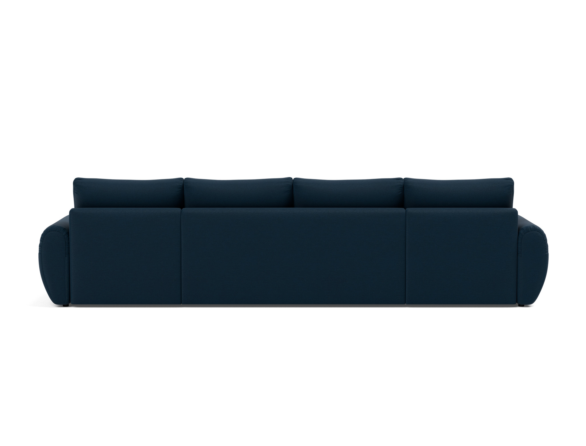 Schlafsofa Norum U-Form mit Curve-Armlehnen Flachgewebe Mixed Dance 528-Blue