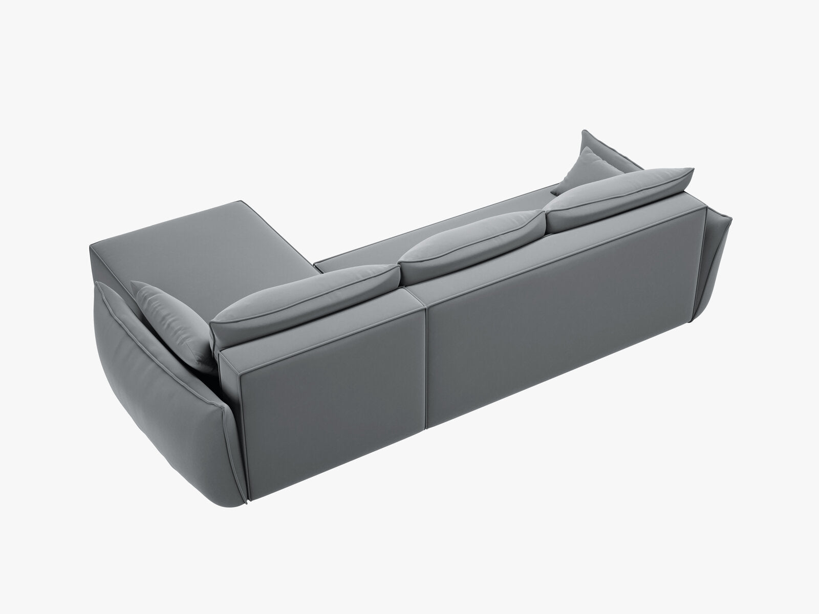 Micadoni Kaelle Ecksofa 4-Sitzer mit Schlaffunktion Links Samt Bluvel Grau