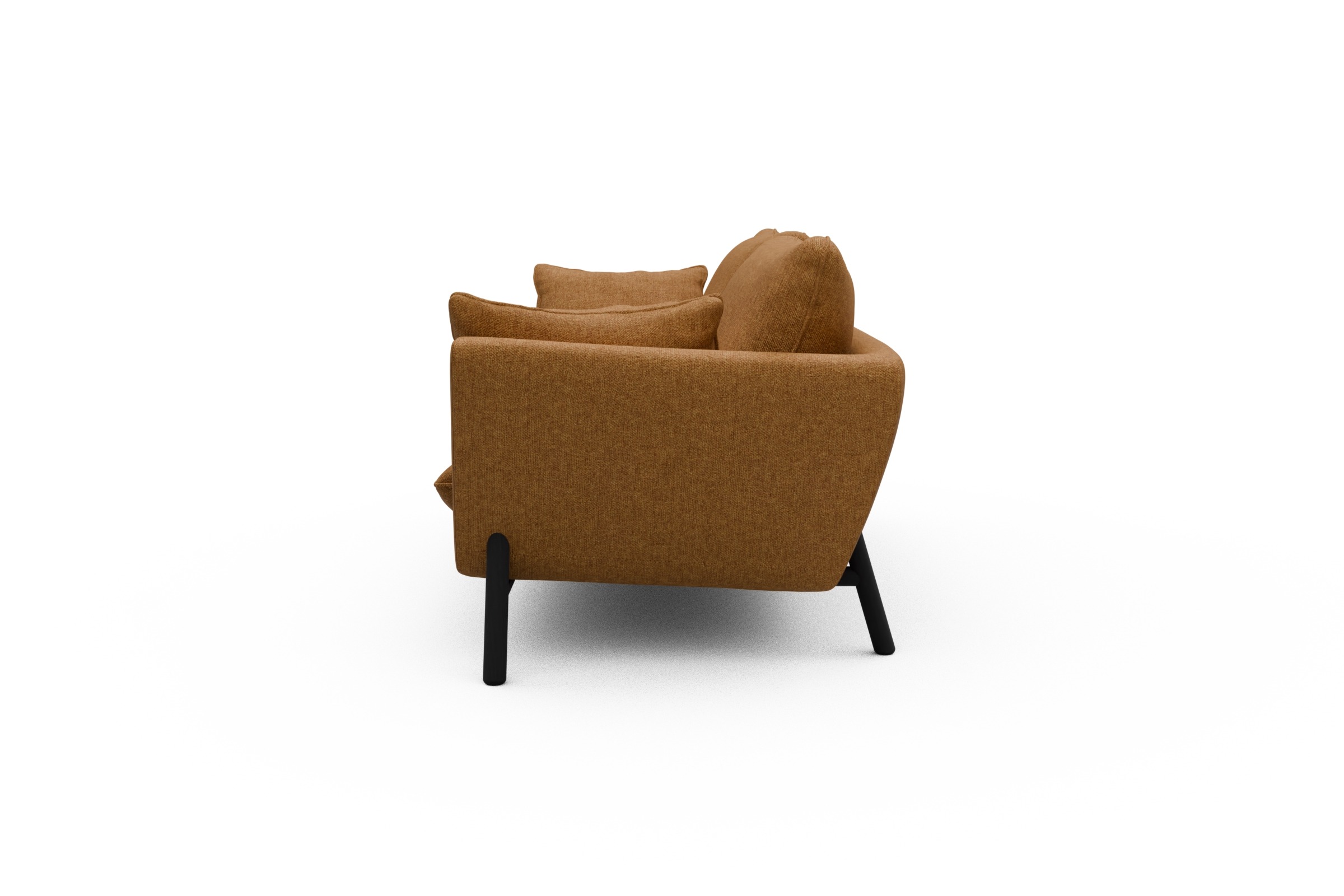 Sofa Emil 3-Sitzer Beinfarbe Eiche Schwarz Sama-Curcama