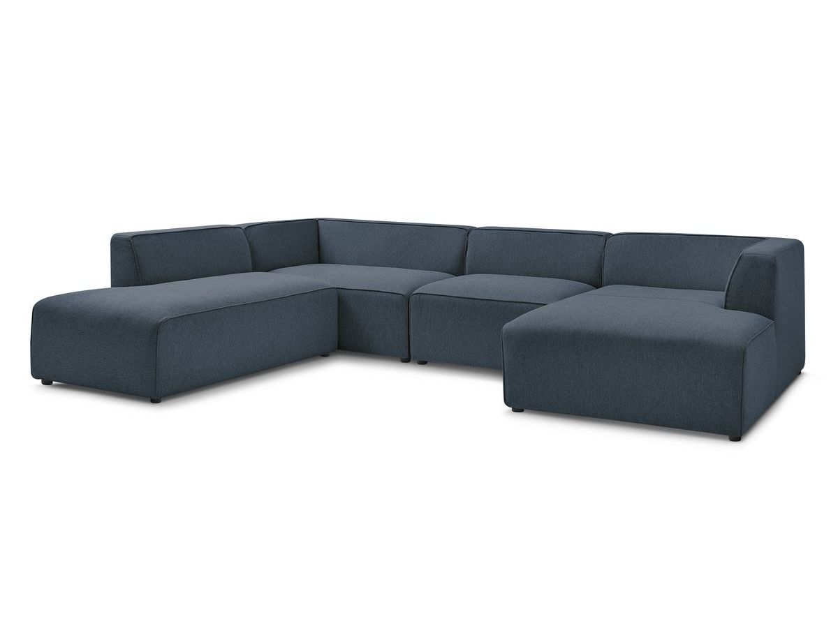 Bobochic Megeve Wohnlandschaft Melange-Stoff Dunkelblau Ecke rechts