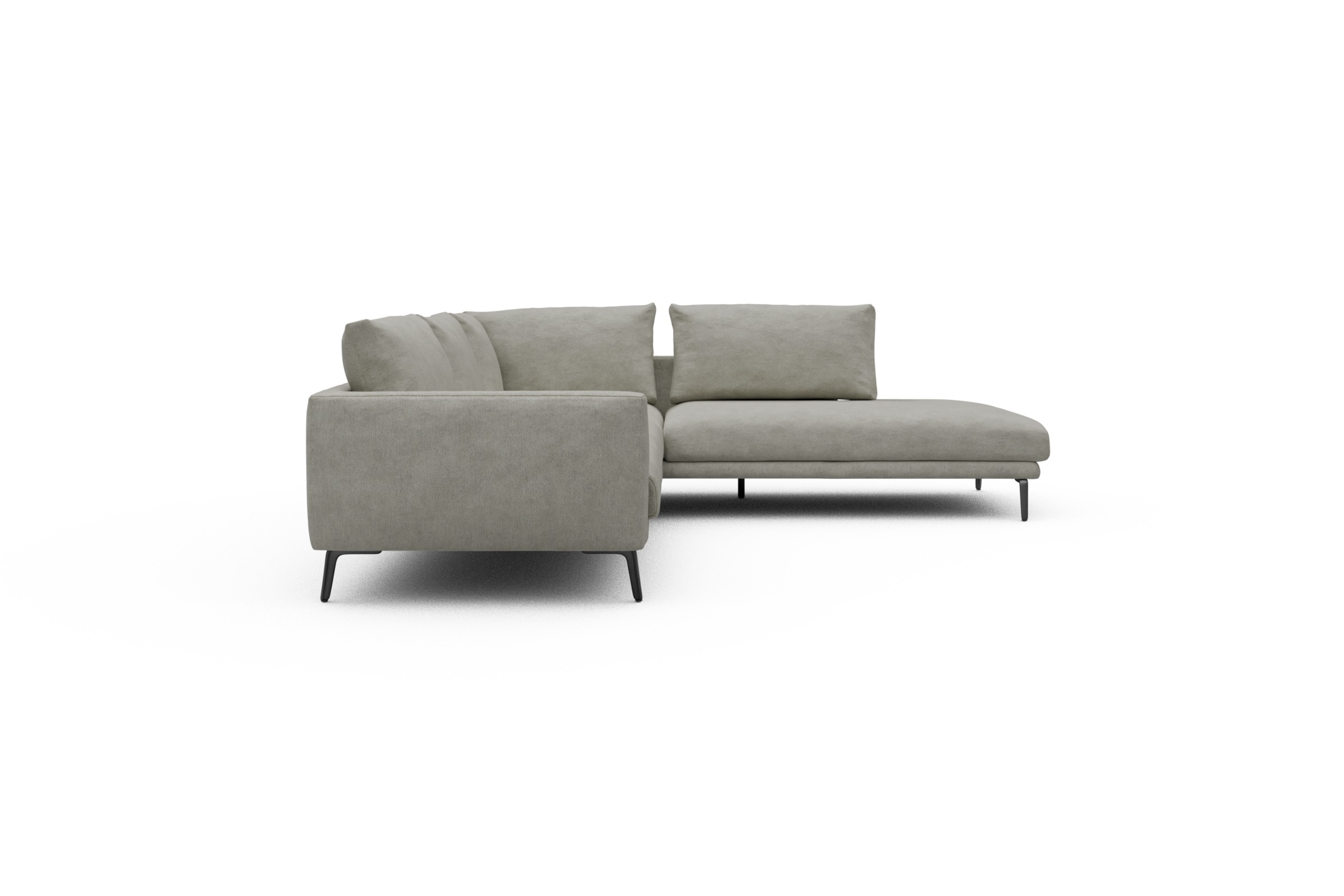 Ecksofa Karl Relax-Ecke rechts mit 2,5-Sitzer Carreno-Moon-Stone-White