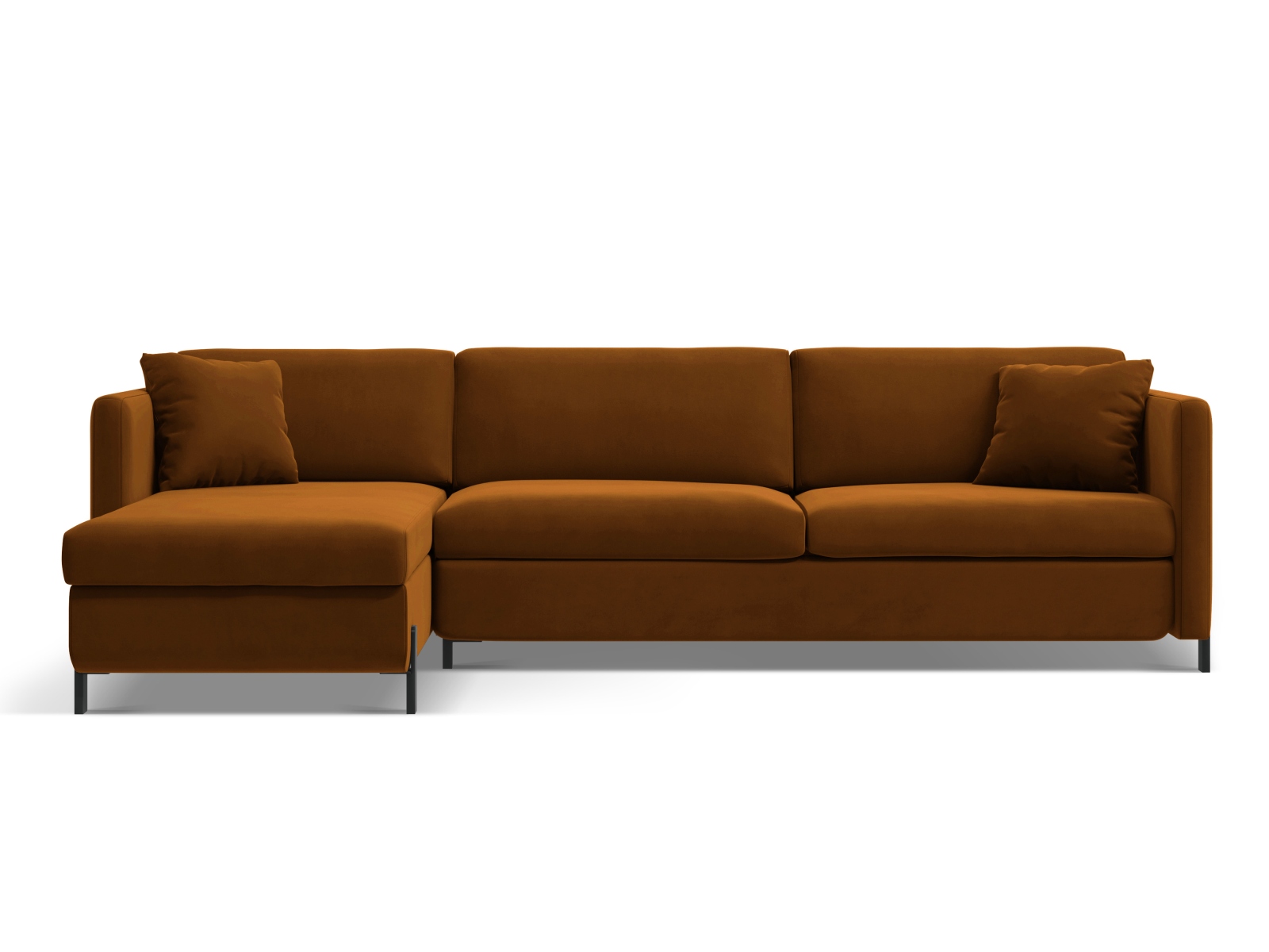 Micadoni Schlaf-Ecksofa Gloria 4-Sitzer Links Samt Braun 205x140