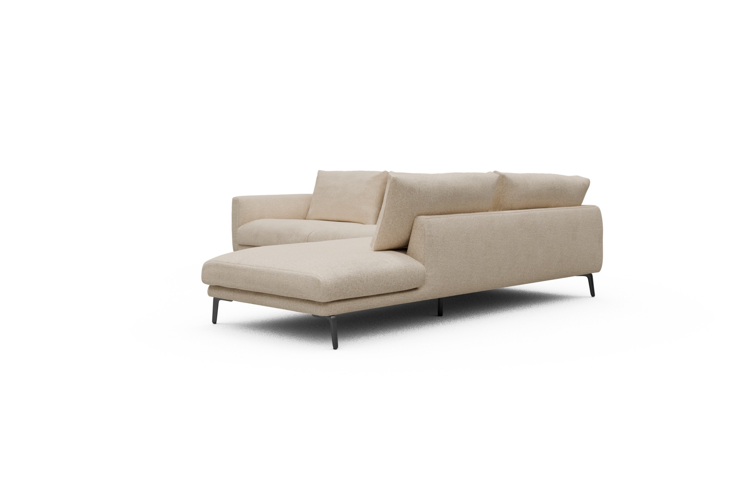 Ecksofa Karl Relax-Ecke rechts mit 2,5-Sitzer Casone-Natural-Beige