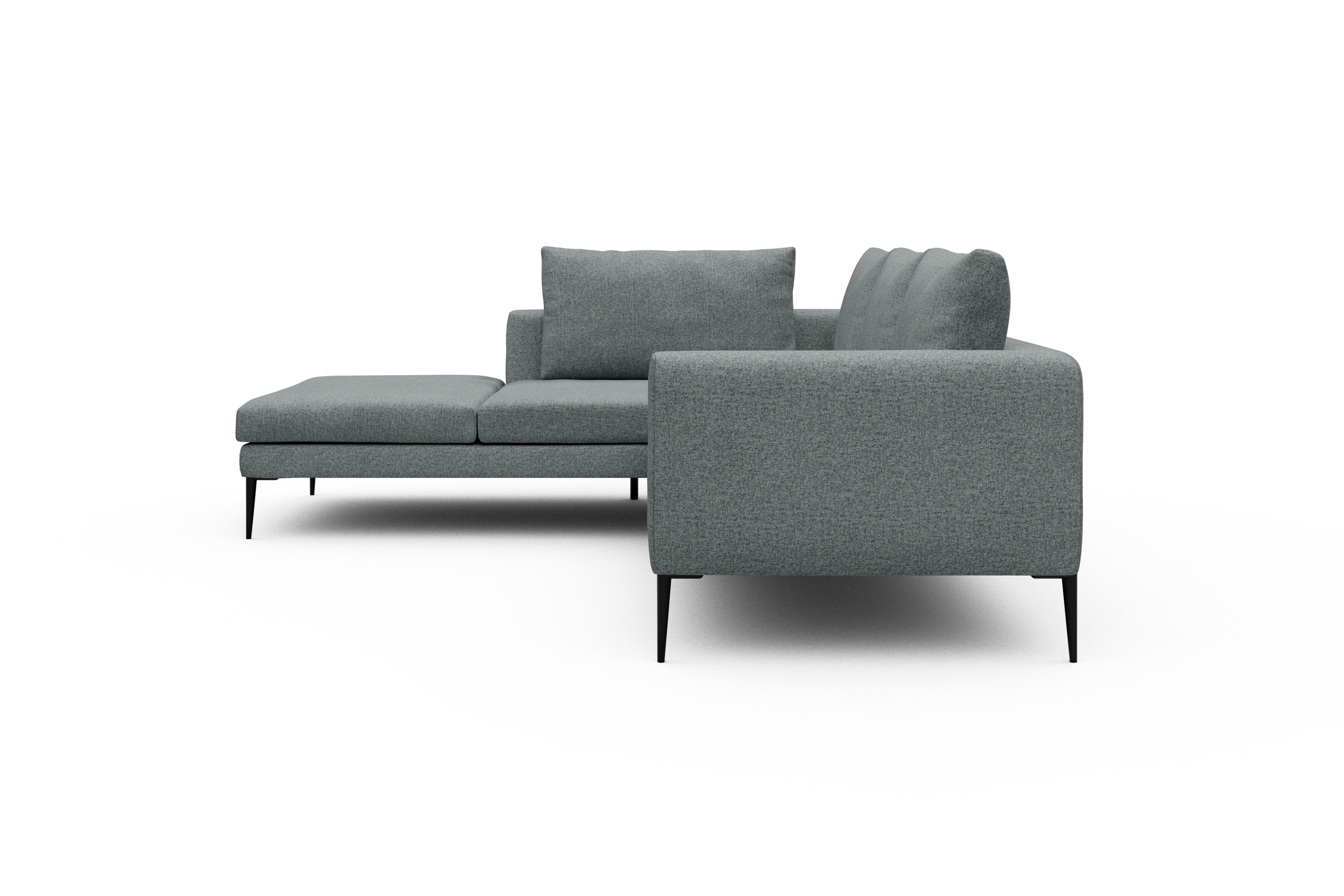 Ecksofa Paul Relax-Ecke links mit 2-Sitzer Casone-Light-Mixed-Green