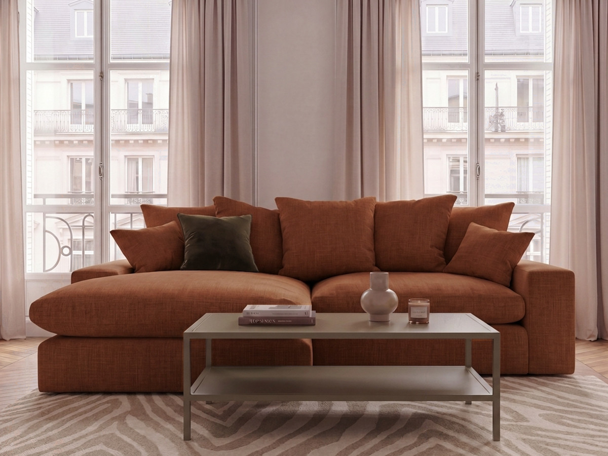 Bobochic Nevada Ecksofa Stoff Orange