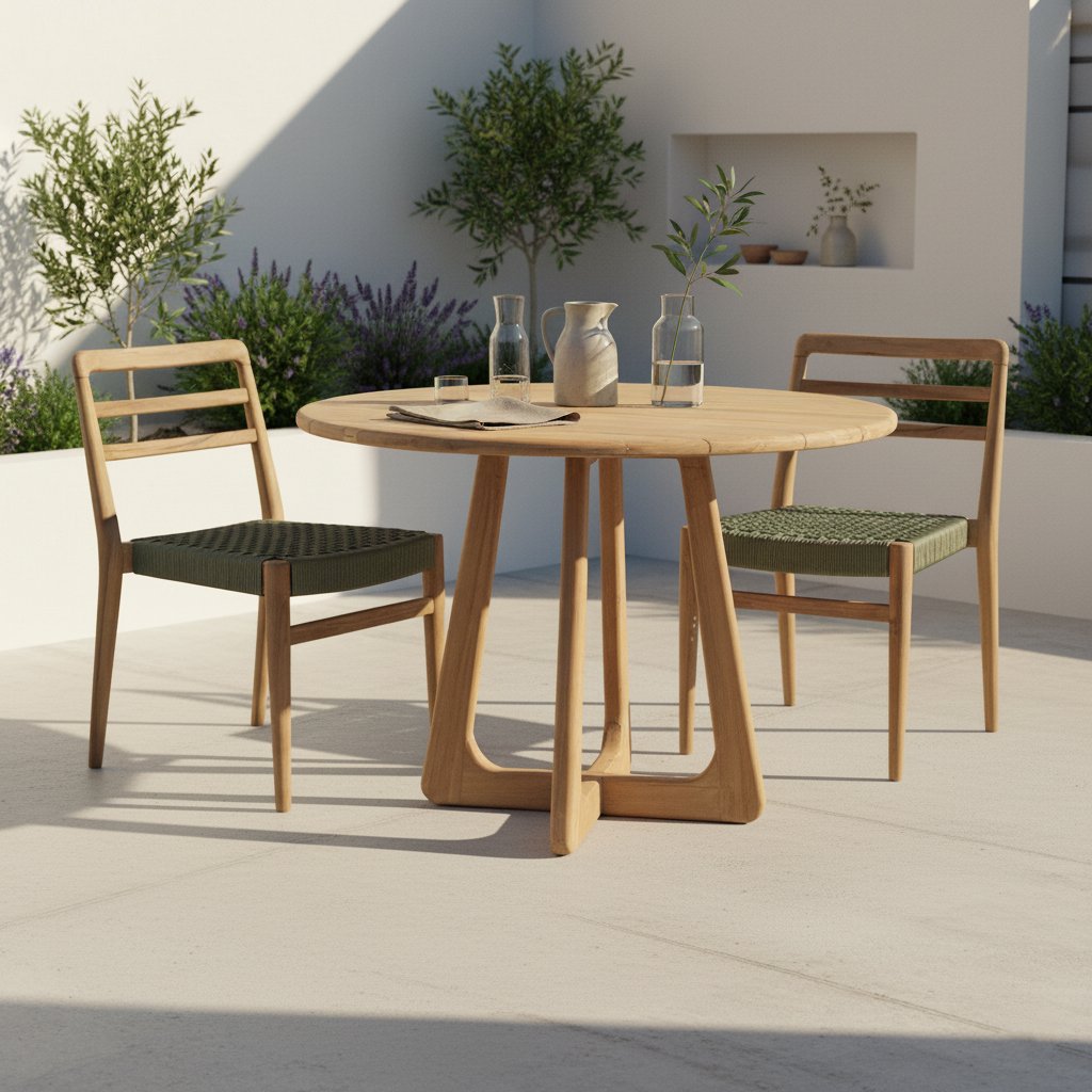 Raw Materials Gartentisch Verano rund Teak 100cm