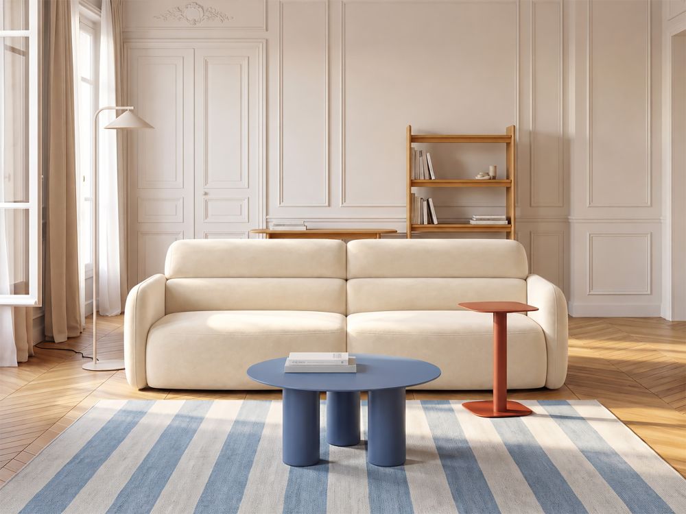 Cosmopolitan Design Sofa Malmo 3-Sitzer Samt Bluvel Helles Beige