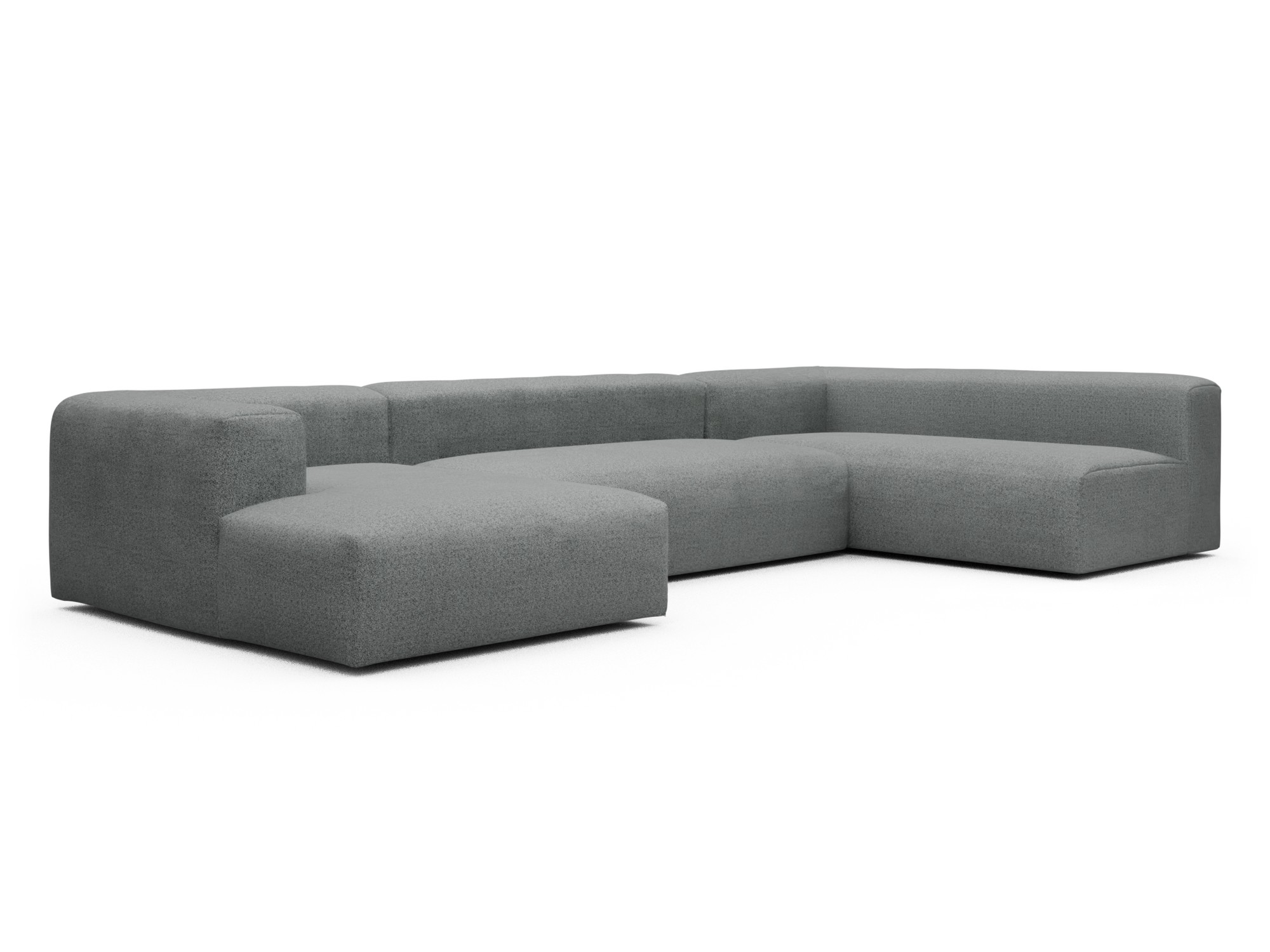 Skandi Home Wohnlandschaft Fred Chaiselongue links mit 2-Sitzer und lange Armlehne rechts Aivi-Gravet-Grey moebelfaktor