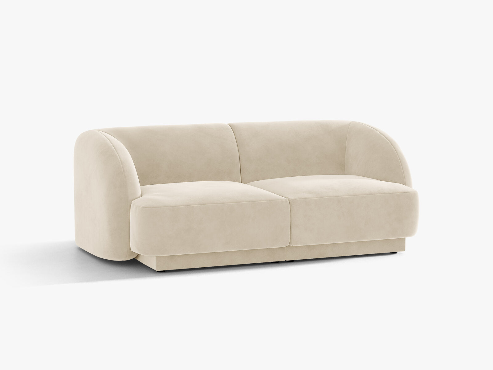 Micadoni Sofa Miley 2-Sitzer Samt Venus Helles Beige