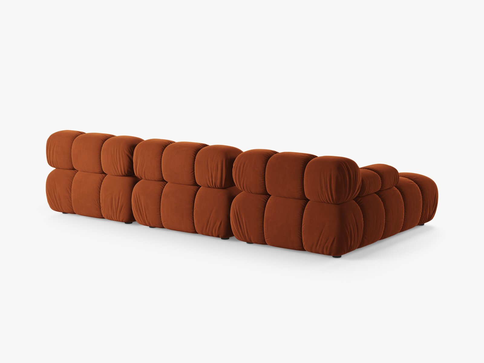 Micadoni Modulares Ecksofa Bellis 4-Sitzer Links Samt Bluvel Terrakotta