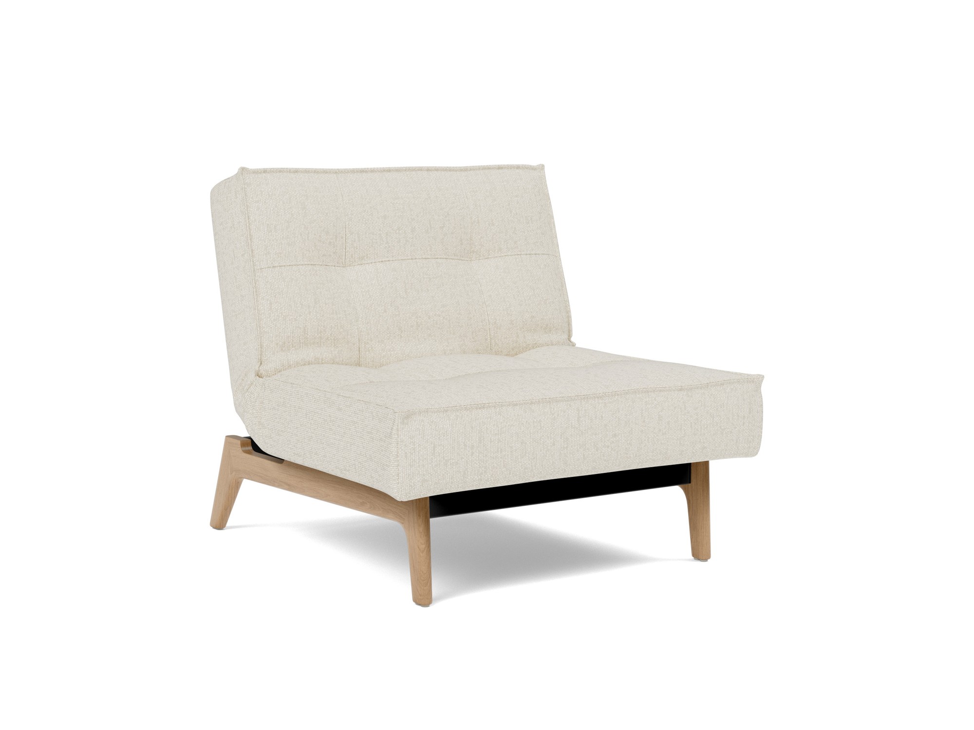 Sessel Splitback Boucle Skandi 531-Off-White Beine Eiche