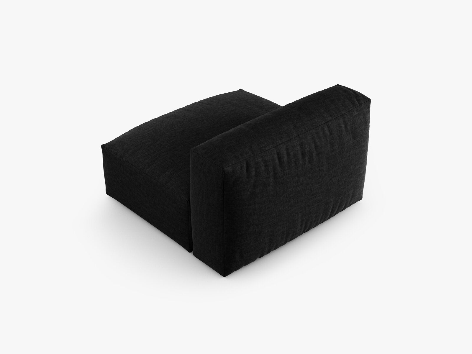 Micadoni Mittelmodul Martina 1-Sitzer 90cm Sitztiefe Strukturierter Stoff Boston Schwarz