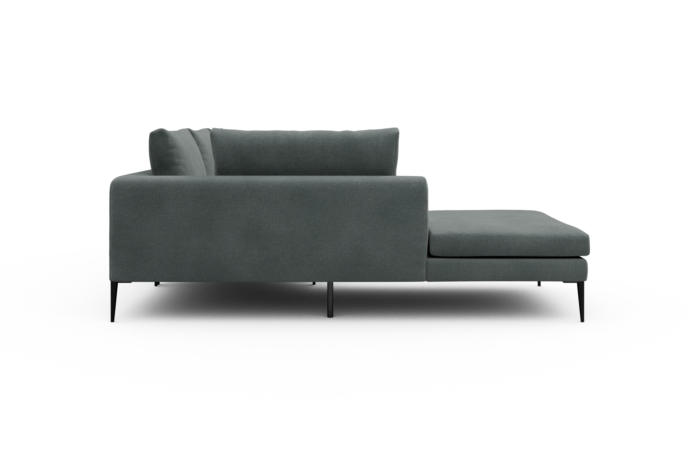 Ecksofa Paul Relax-Ecke links mit 2-Sitzer Smooth-Silver-Grey