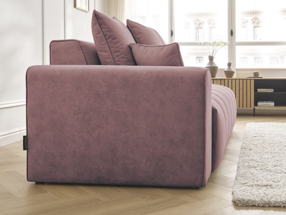 Bobochic Mont-blanc Sofa 4-Sitzer Samt Rosa Armlehne links