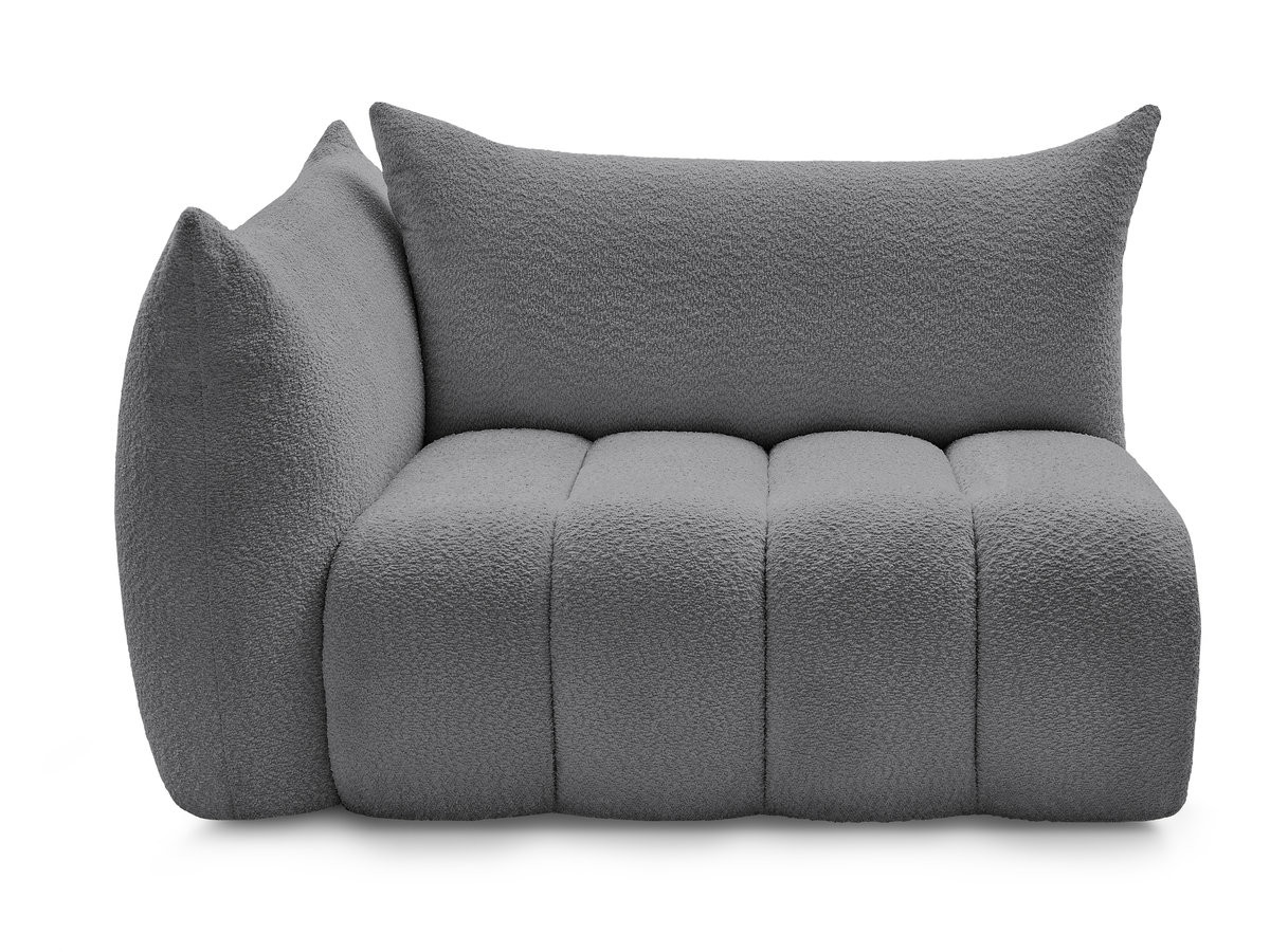 Bobochic Azra Sofamodul 2-Sitzer 143 × 112 cm Bouclé-Stoff Dunkelgrau Ecke links