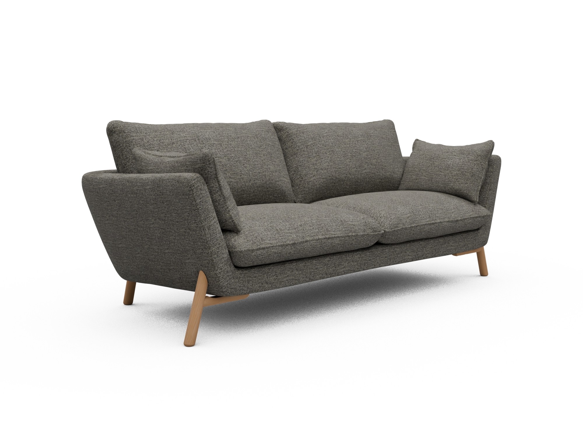 Skandi Home Sofa Emil 3-Sitzer Beinfarbe Eiche Natur Carreno-Sepie-Brown moebelfaktor