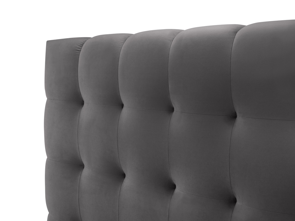 Cosmopolitan Design Stauraumbett mit Kopfteil Bali 180x200 Samt Bluvel Grau