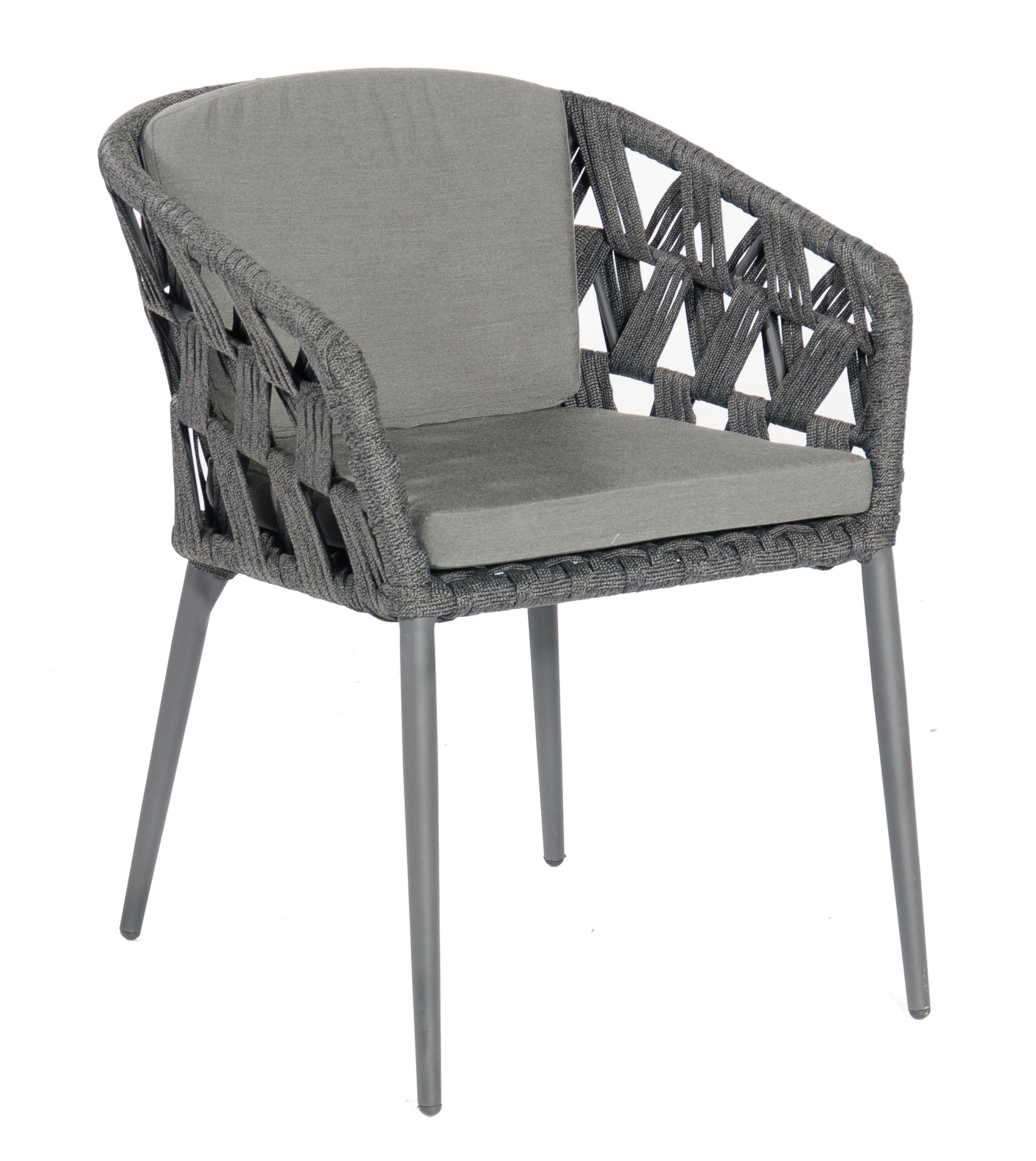 Sessel Fairmont Polyrope schwarz-grau Aluminium Anthrazit 1 Sitzer moebelfaktor