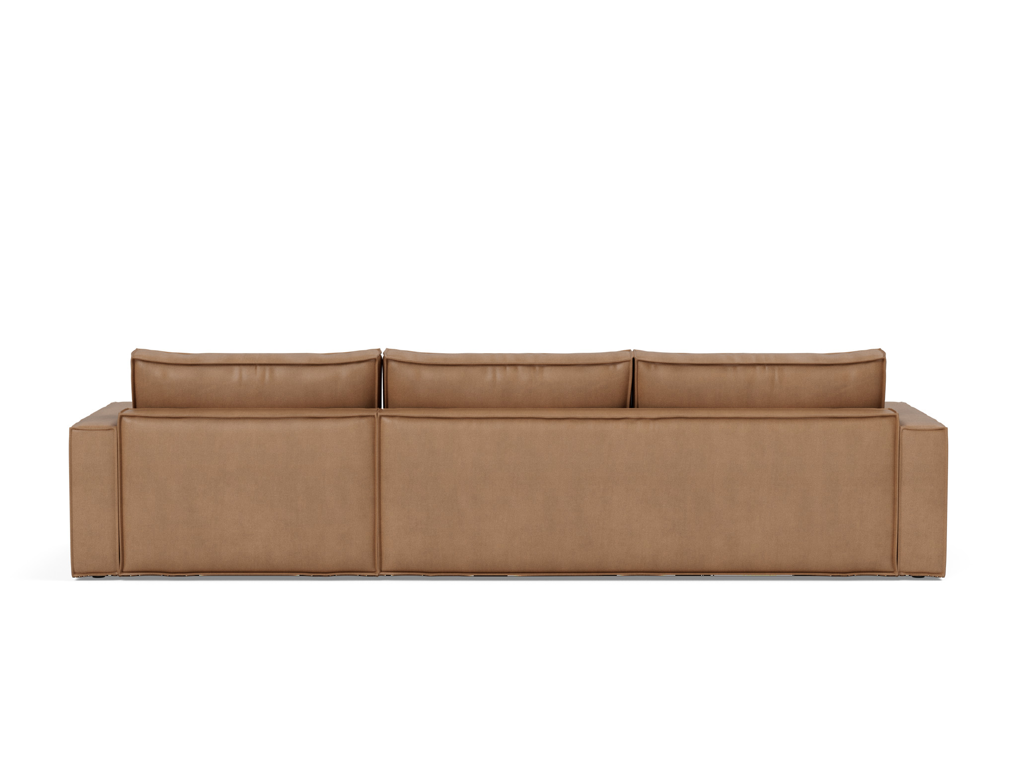 Schlafsofa Newilla mit Chaiselongue Lederoptik Faunal 551-Brown