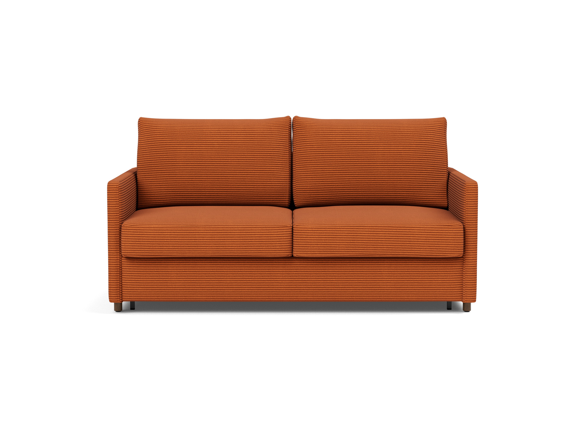 Schlafsofa Neah mit Slim-Armlehnen 160 Kord Corduroy 595-Burnt-Orange