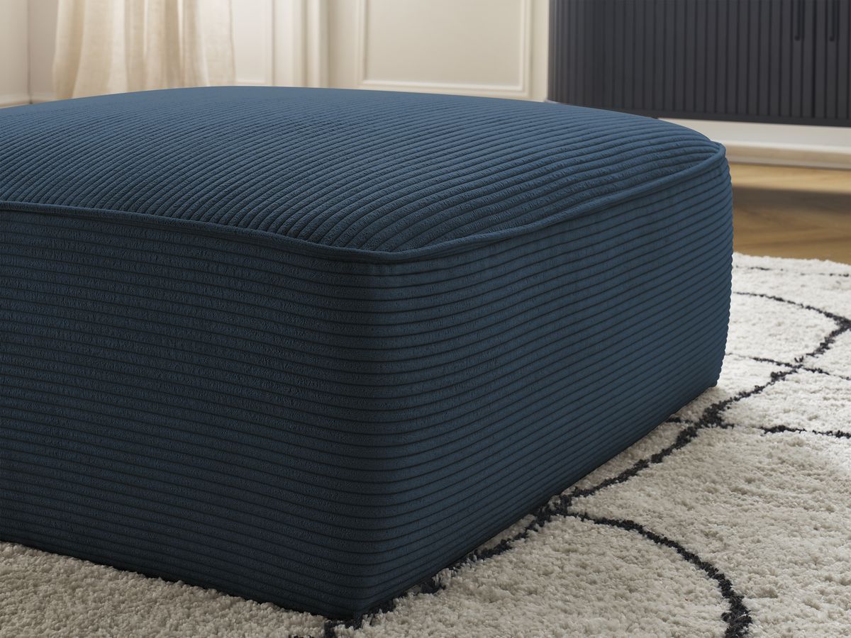 Bobochic Leopold Pouf Cordsamt Dunkelblau