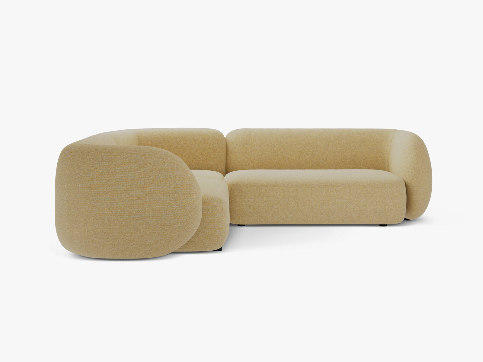 Micadoni Ecksofa Kate 5-Sitzer Strukturierter Stoff Sonnenblumen Melange