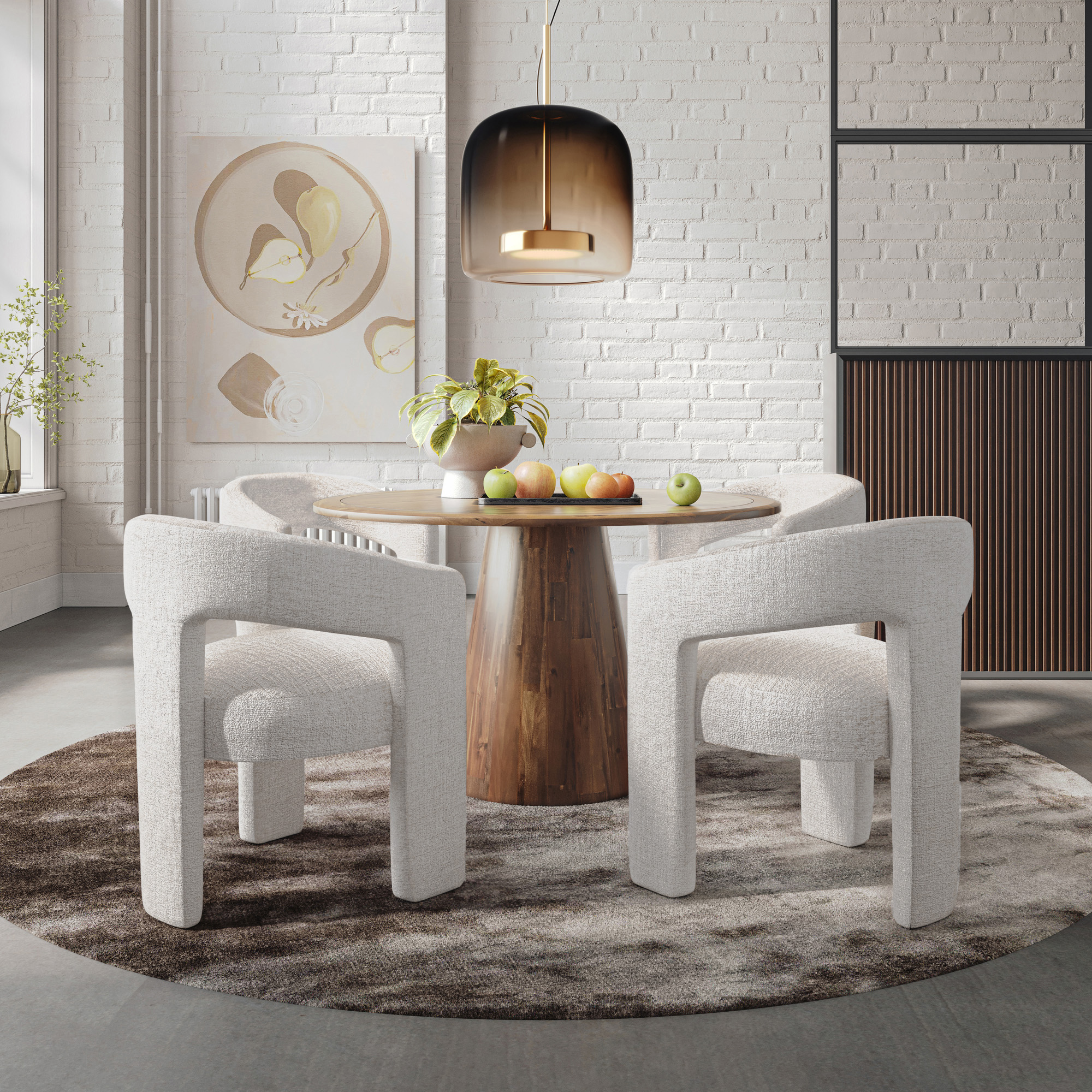Livin Hill Set Leith: 4× Polsterstuhl Weiß