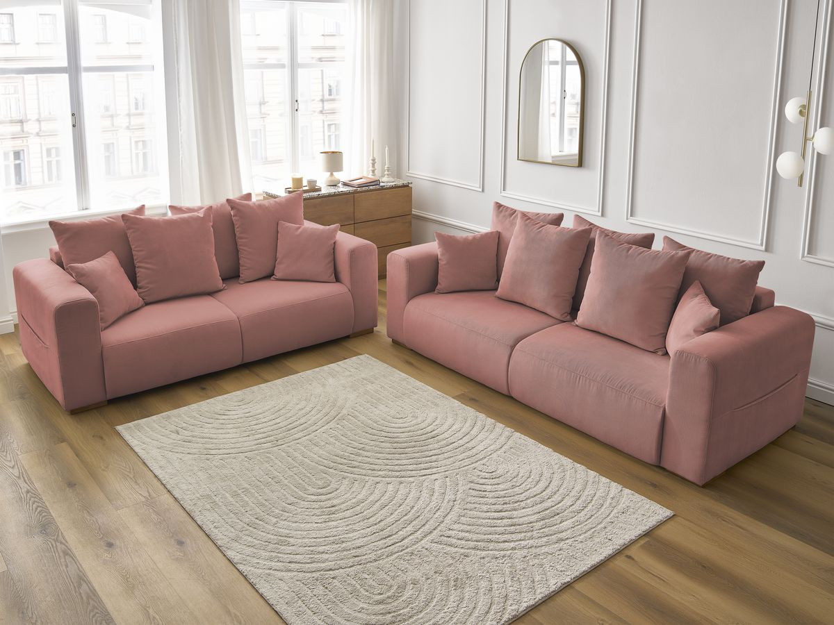 Bobochic Sidonie Sofa 5-Sitzer Cordsamt Rosa