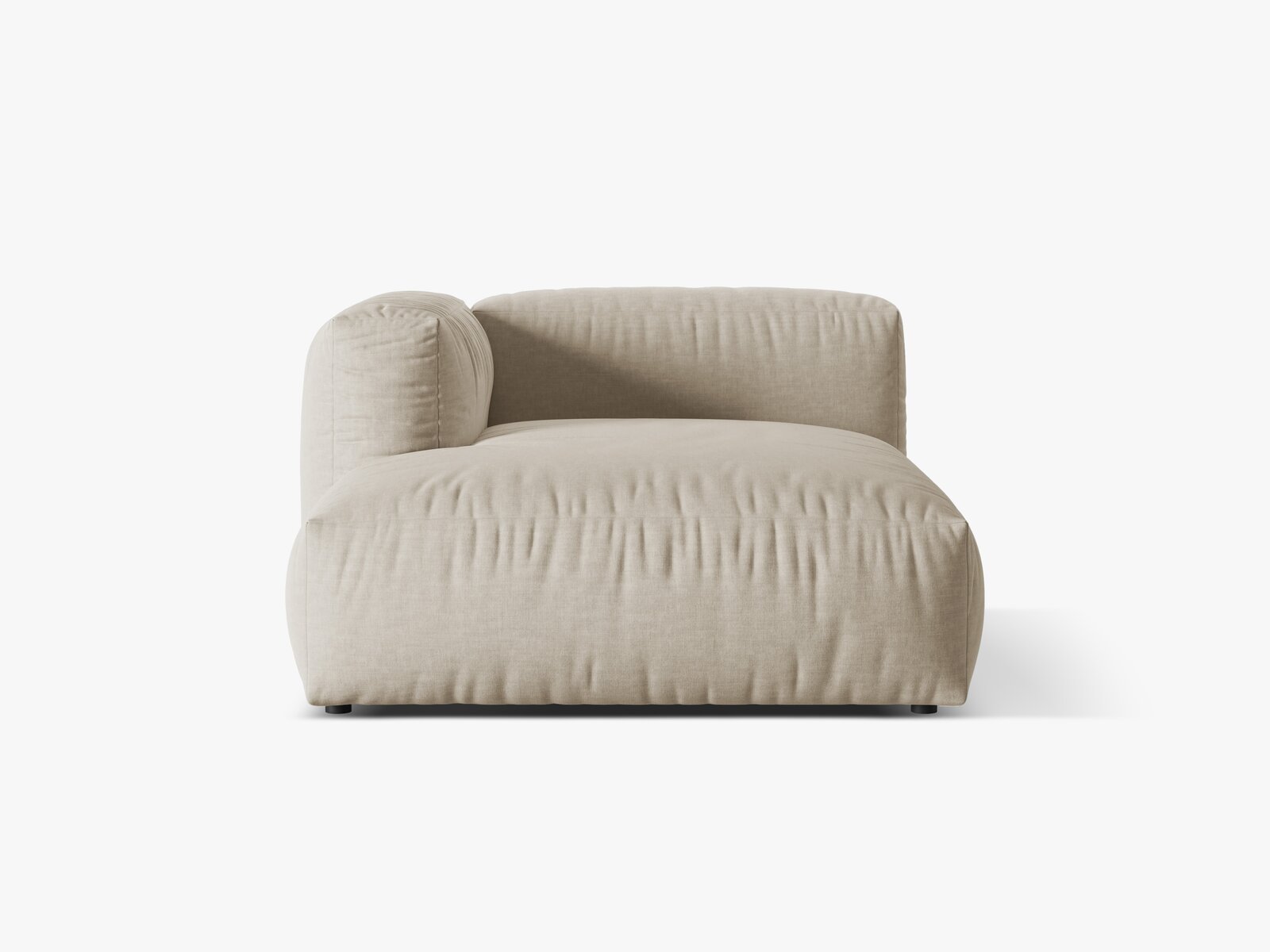Micadoni Recamiere Martina 1-Sitzer Links Strukturierter Stoff Boston Helles Beige