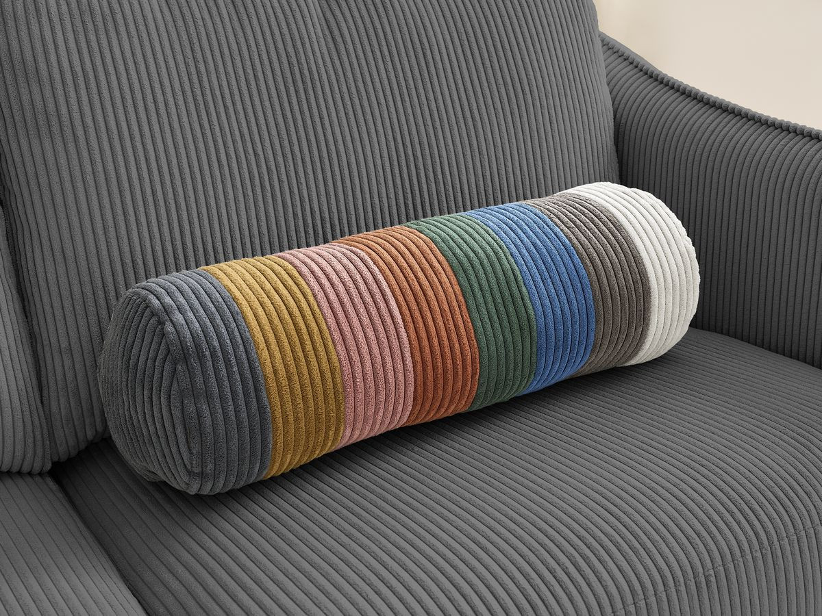 Bobochic Lenny Schlafsofa 3-Sitzer Cordsamt Dunkelgrau