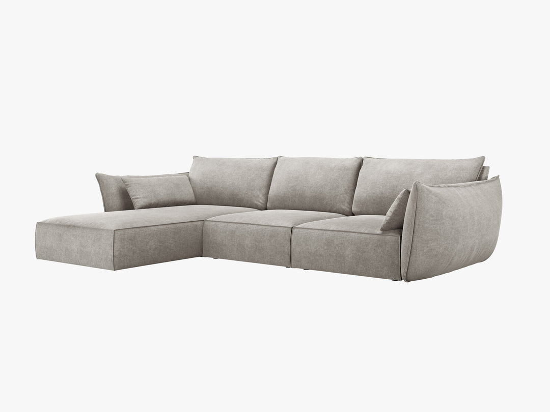 Micadoni Ecksofa Kaelle 4-Sitzer Links Chenille Over The Horizon Hellgrau