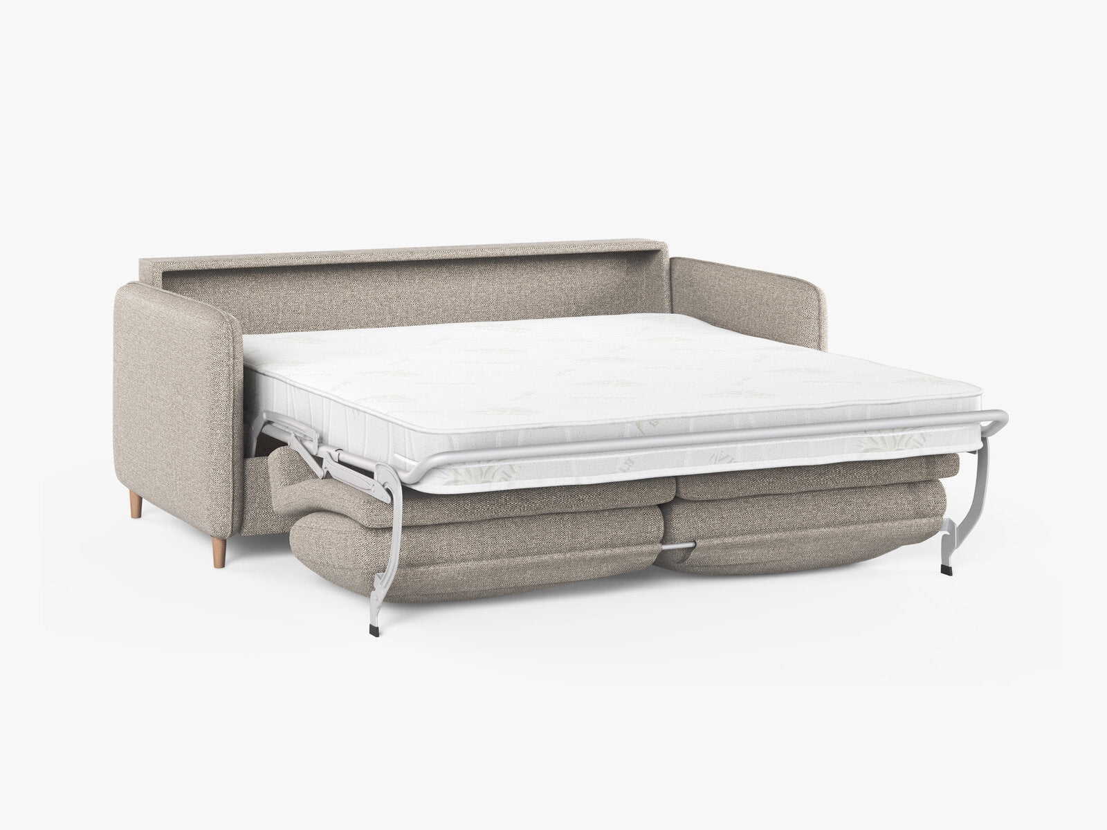 Micadoni Sofa mit Schlaffunktion Simo 3-Sitzer Strukturierter Stoff Babel Sand