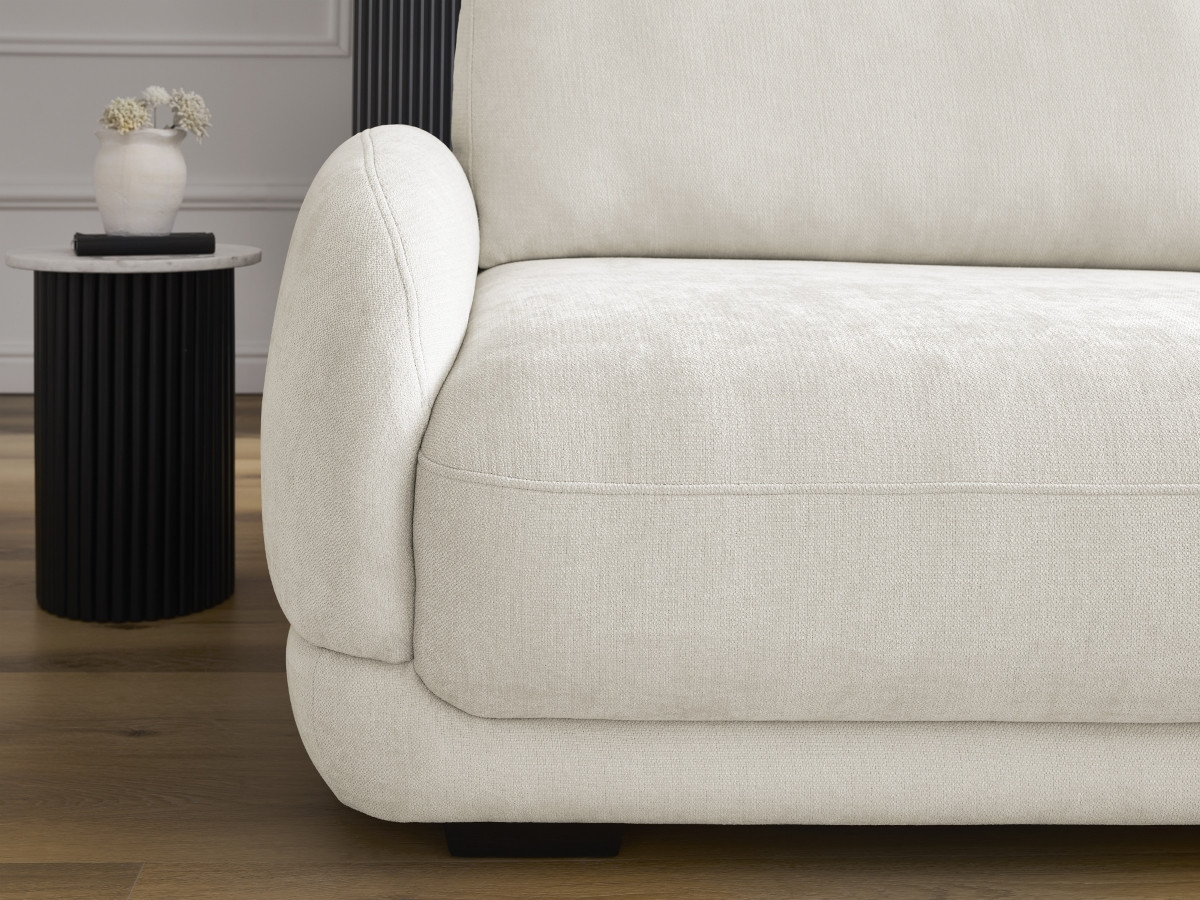 Bobochic Monica Schlafsofa 3-Sitzer mit Bettkasten Stoff Weiß