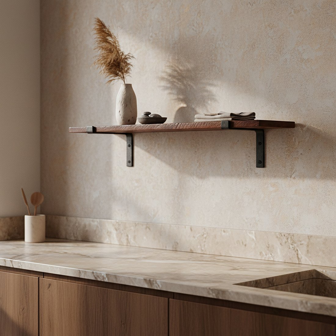Raw Materials Factory Wandregal braun 80cm